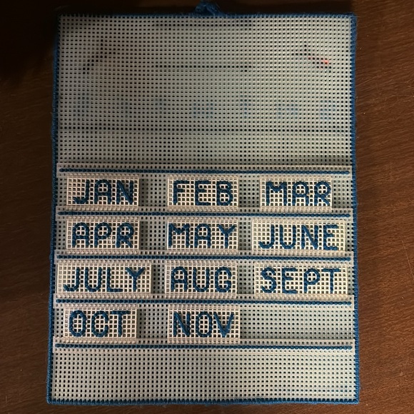 Latch Kit Calendar Using Rug Hooking Mesh Months Days - Picture 4 of 5